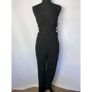 Haute Monde Black Corset Style Jumpsuit Size Medium NWOT